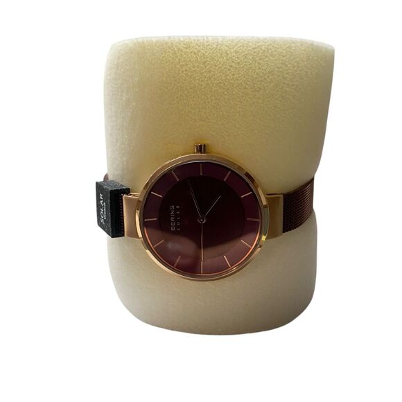 Bering Womens Purple Stainless Steel Bracelet Watch 14631-969 NWOT - Picture 2 of 6